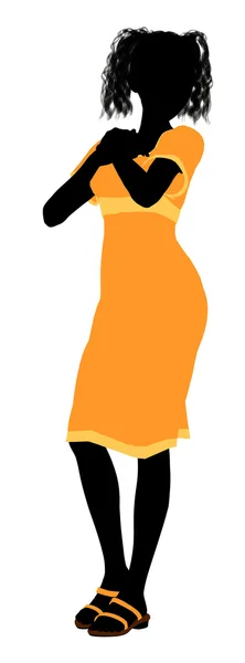 Fashionable Girl Illustration Silhouette4 — Stock Photo, Image