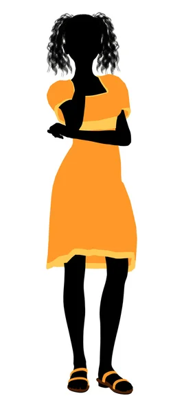 Modische Mädchen Illustration Silhouette 4 — Stockfoto