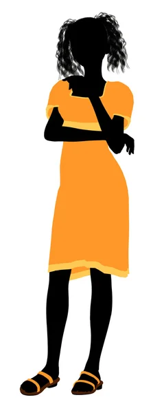 Modieus meisje afbeelding silhouette4 — Stockfoto