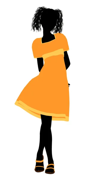 Módní holka ilustrace silhouette4 — Stock fotografie