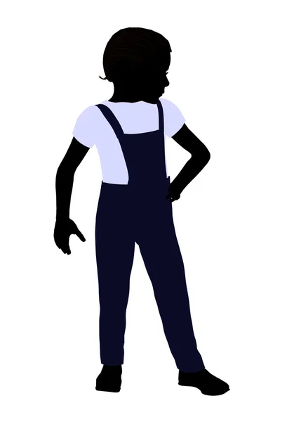 African American Boy Illustration Silhouette — Stock Photo, Image
