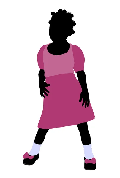 Africká americká dívka ilustrace silhouette — Stock fotografie