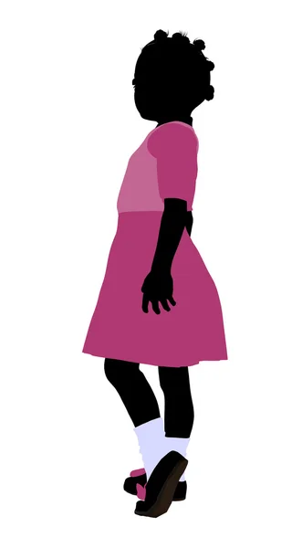 Afrikansk amerikansk pige illustration silhuet - Stock-foto