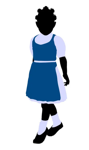Afroamericano ragazza illustrazione silhouette — Foto Stock