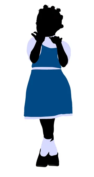 African American Girl Illustration Silhouette — Stock Photo, Image