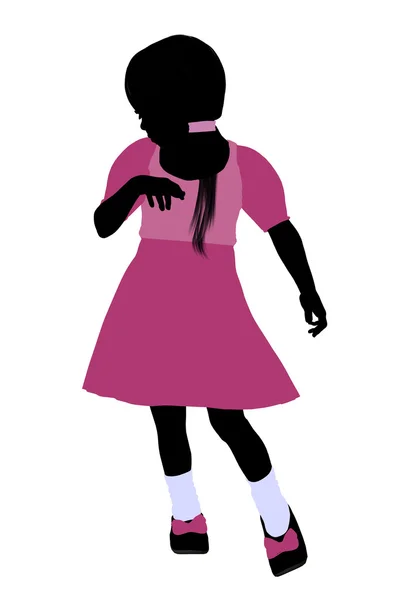 Caucasico ragazza illustrazione silhouette — Foto Stock