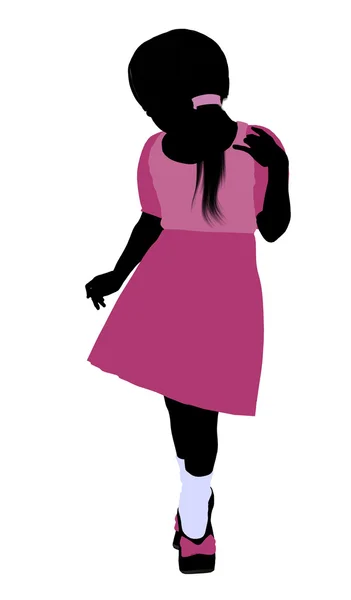 Caucasico ragazza illustrazione silhouette — Foto Stock