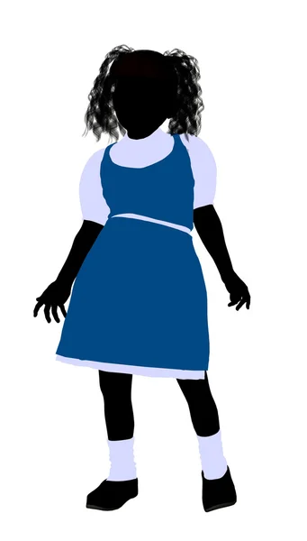 Caucasian Girl Illustration Silhouette — Stock Photo, Image