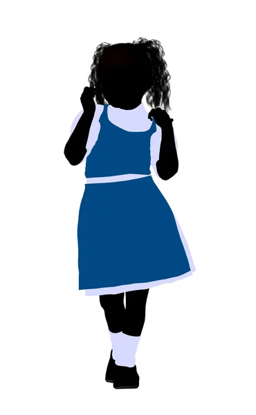 Caucasian Girl Illustration Silhouette — Stock Photo, Image