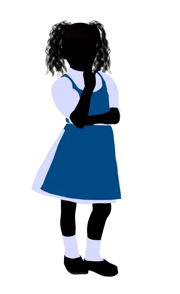 Menina branca ilustração silhueta — Fotografia de Stock