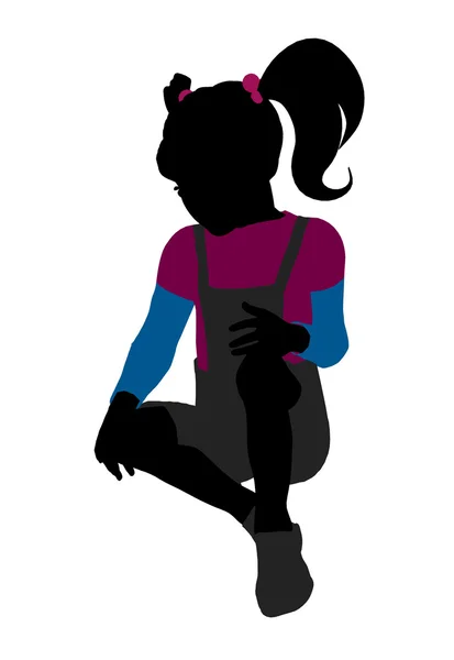 Menina branca ilustração silhueta — Fotografia de Stock