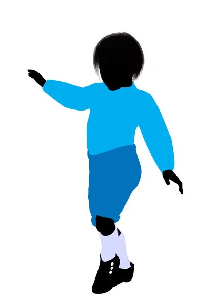 Kaukasische jongen illustratie silhouet — Stockfoto