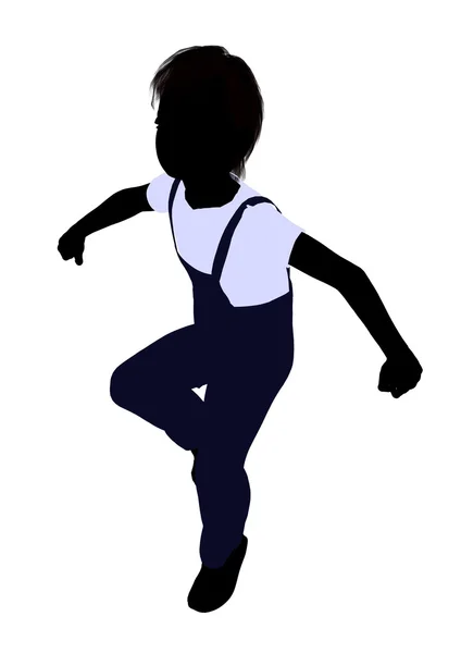 Caucasian Boy Illustration Silhouette — Stock Photo, Image