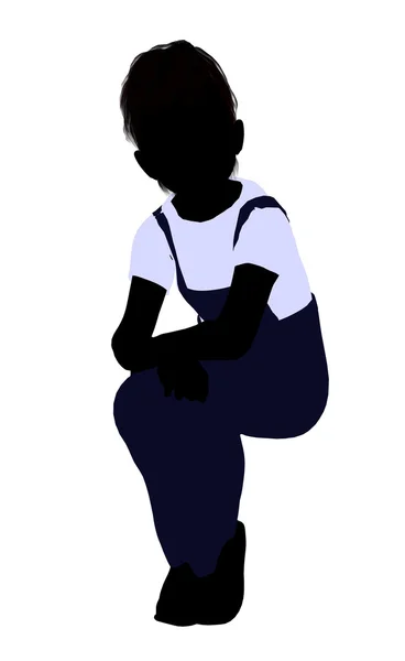 Beyaz çocuk illüstrasyon siluet — Stok fotoğraf