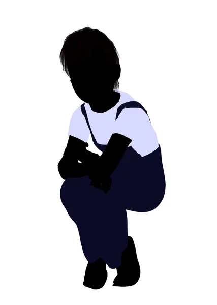 Beyaz çocuk illüstrasyon siluet — Stok fotoğraf