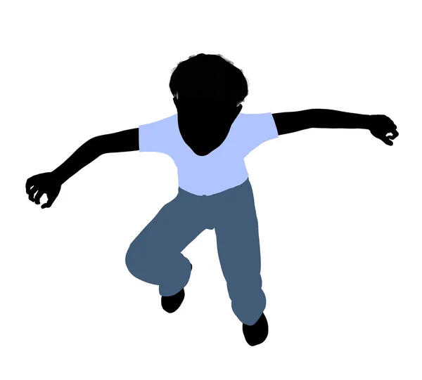 Silueta de ilustración de niño caucásico — Foto de Stock