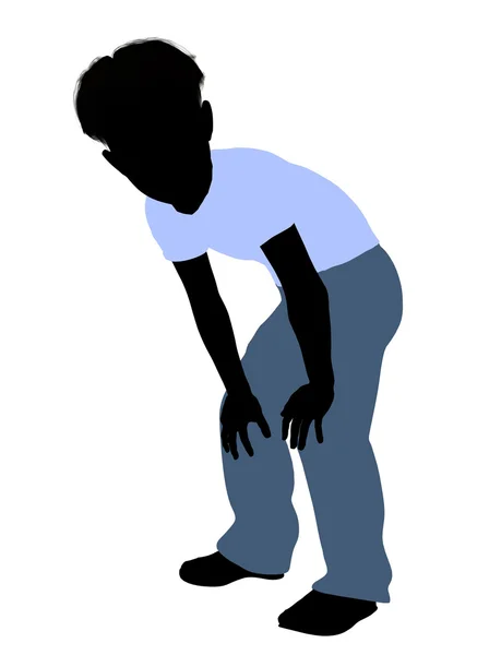 stock image Caucasian Boy Illustration Silhouette