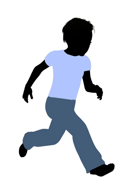 Hvid dreng illustration silhuet - Stock-foto