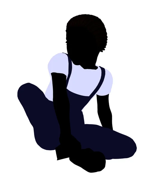 African American Boy Illustration Silhouette — Stock Photo, Image
