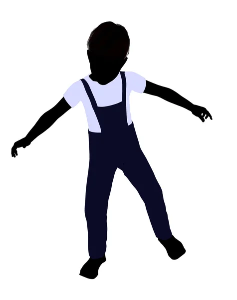 Καυκάσιος αγόρι εικονογράφηση σιλουέτα — Φωτογραφία Αρχείου