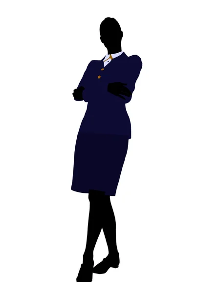 Kvinnliga office illustration siluett — Stockfoto