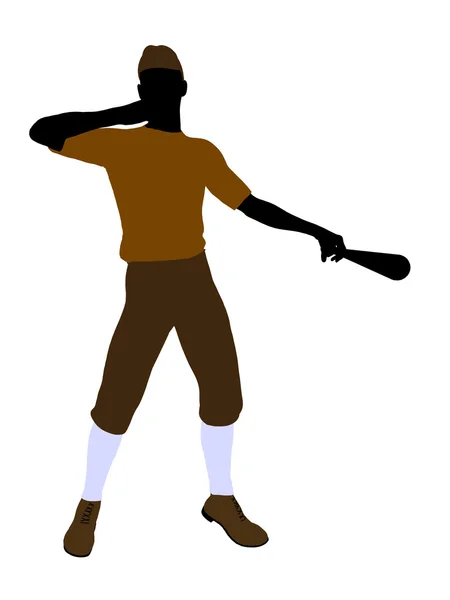 Honkbal speler illustratie silhouet — Stockfoto