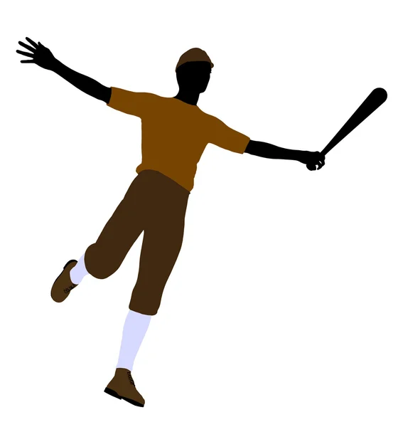 Baseball giocatore illustrazione silhouette — Foto Stock