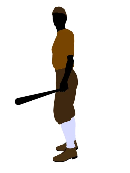 Бейсболіст ілюстрація силует — стокове фото