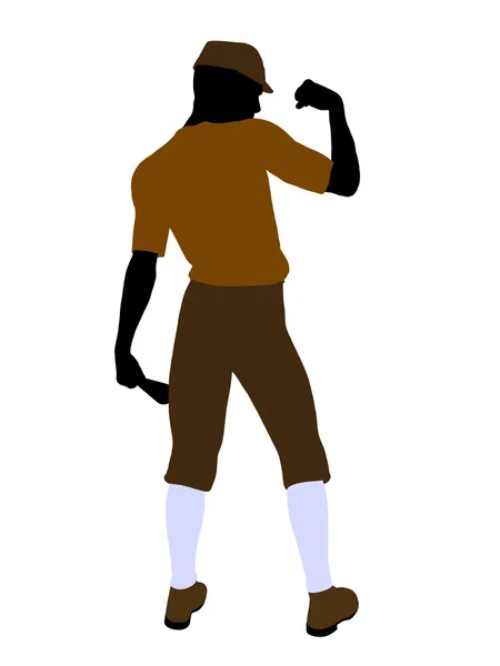 Baseballový hráč ilustrace silhouette — Stock fotografie