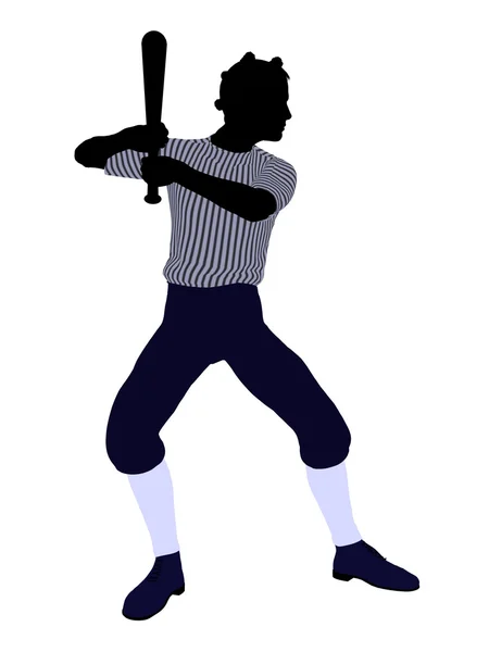 Афро-американських бейсбол гравець ілюстрація Si — стокове фото