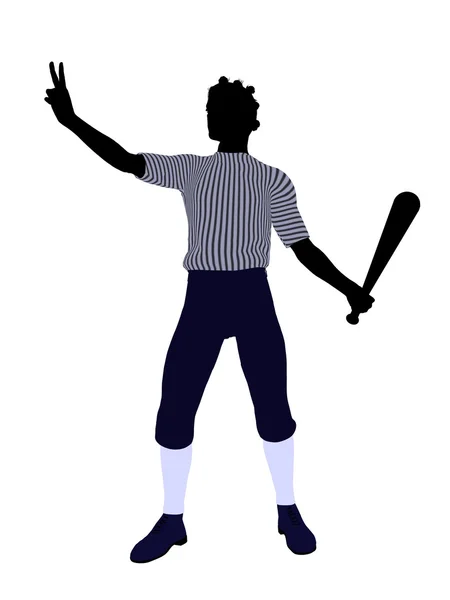 Giocatore di baseball afroamericano Illustrazione Si — Foto Stock
