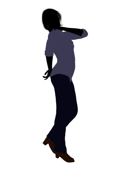 Příležitostné žena ilustrace silhouette — Stock fotografie