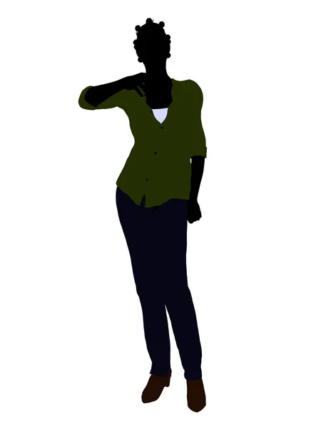 Αφρικανική αμερικανική γυναίκα casual εικονογράφηση silho — Φωτογραφία Αρχείου