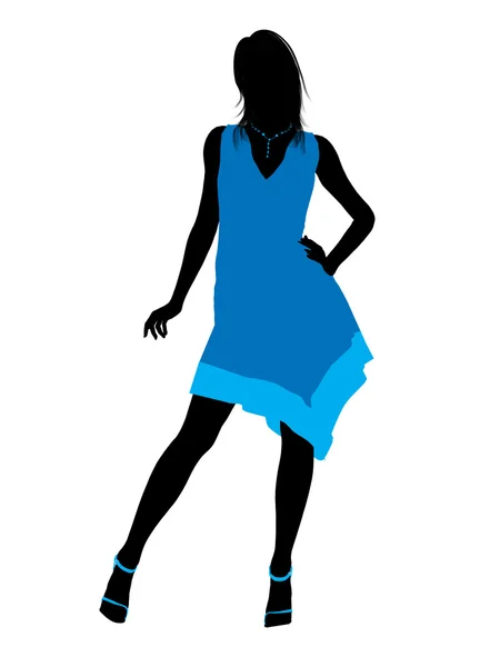 Fashionable Female Illustration Silhouette — Stock Photo, Image