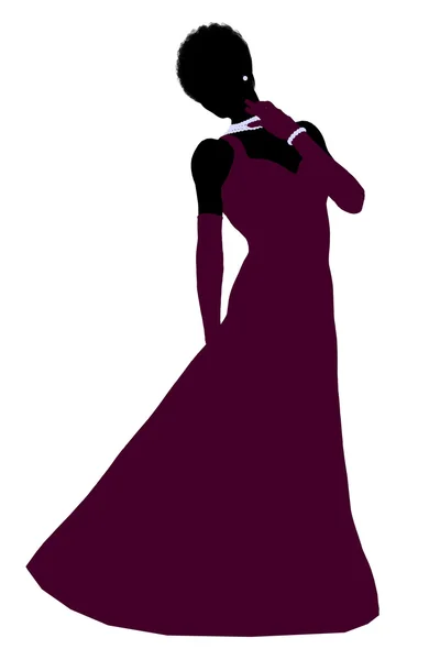 African American Cinderella Silhouette Illustrat — Stock Photo, Image