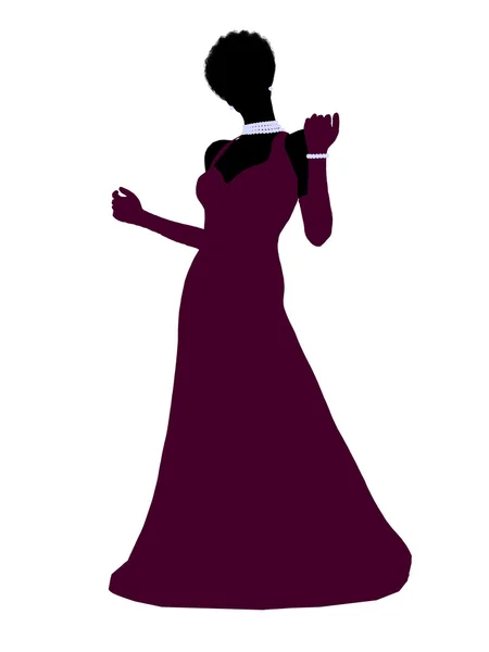 Afro-Amerikaanse cinderella silhouet illustrat — Stockfoto