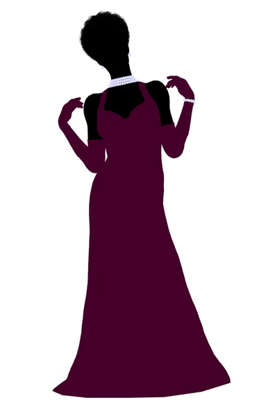 stock image African American Cinderella Silhouette Illustrat