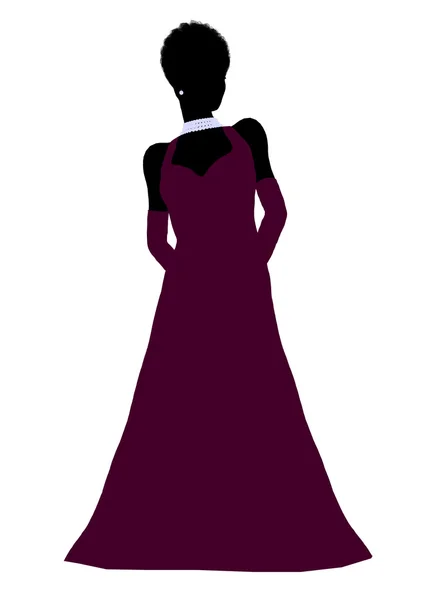 stock image African American Cinderella Silhouette Illustrat