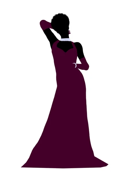 African American Cinderella Silhouette Illustrat — Stock Photo, Image
