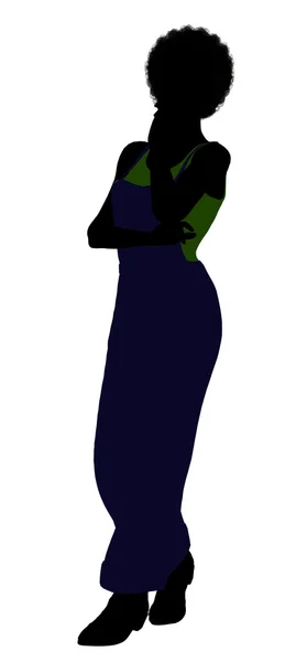 Afroamerikanska casual kvinna illustration silho — Stockfoto