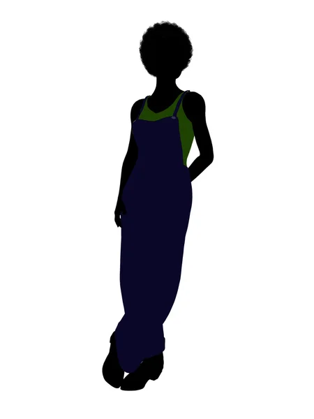 Afrikanisch amerikanisch casual woman illustration silho — Stockfoto