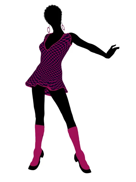 African American Go Go Dancer Illustration Silho — Stock Photo, Image