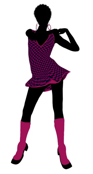 African American Go Go Dancer Illustration Silho — Stock Photo, Image