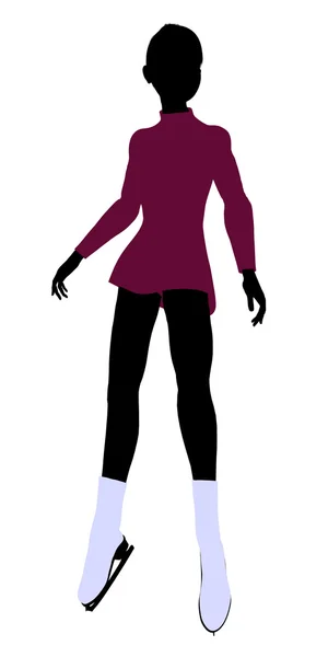 Sylwetka kobiety łyżwiarka figurowa — Zdjęcie stockowe