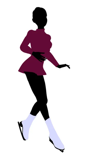 Female Ice Skater Silhouette — Stock Photo, Image