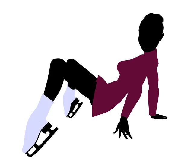 Sylwetka kobiety łyżwiarka figurowa — Zdjęcie stockowe