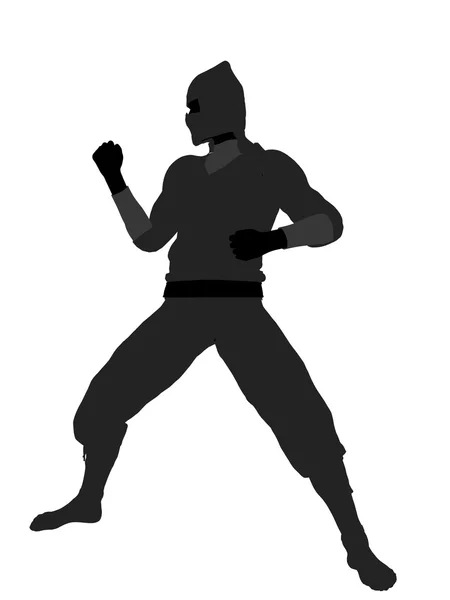 Maschio ninja illustrazione silhouette — Foto Stock