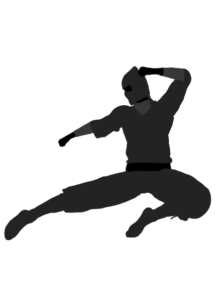 Мужской силуэт иллюстрации ниндзя — стоковое фото