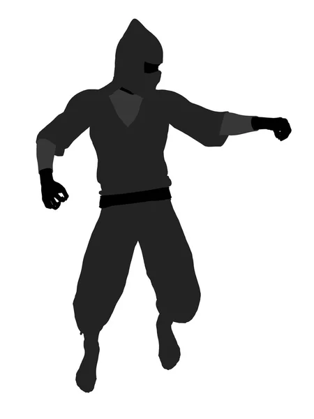 Manliga ninja illustration siluett — Stockfoto