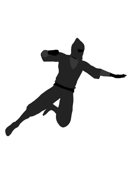 男性の忍者の図のシルエット — ストック写真